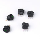 5 pcs ON/OFF Round Rocker Switch LED illuminated Car Dashboard Dash Boat Van 20A 12V - Green Light