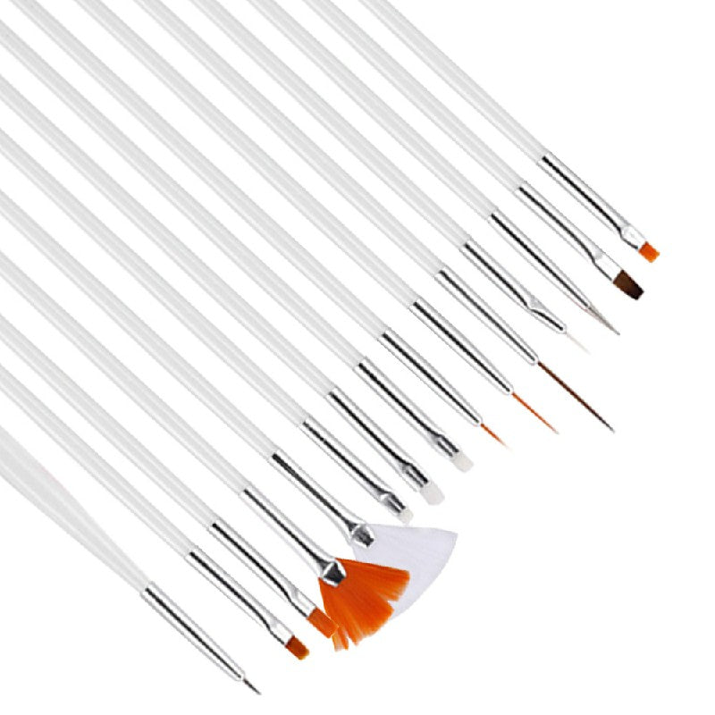 15 pcs Artist Painting Brushes Set Acrylic Oil Watercolour Painting Craft Art - White