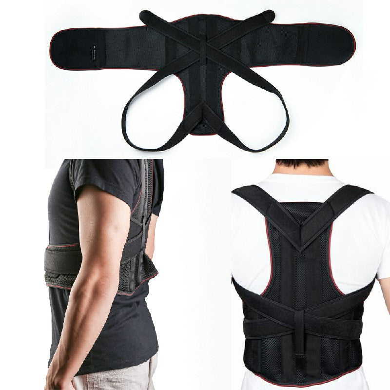 Posture Corrector Brace Women Men Full Back Support Clavicle Shoulder Belt - M