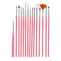 15 pcs Artist Painting Brushes Set Acrylic Oil Watercolour Painting Craft Art - White