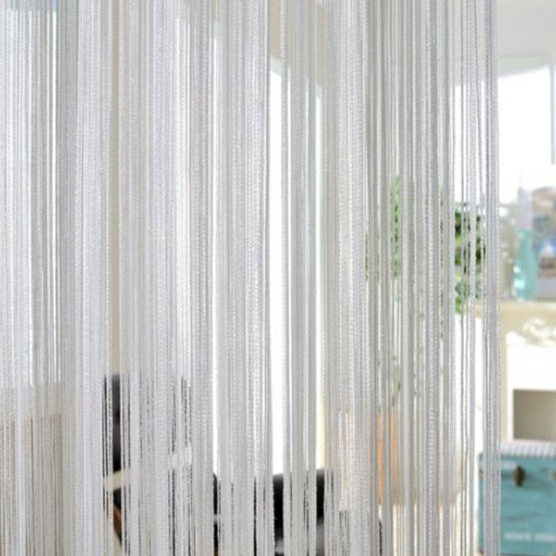 String Curtains Net Fringe Blind Panel Door Tassel Fly Screen Windows Divider 100x200cm - Gray