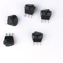 5 pcs ON/OFF Round Rocker Switch LED illuminated Car Dashboard Dash Boat Van 20A 12V - Green Light