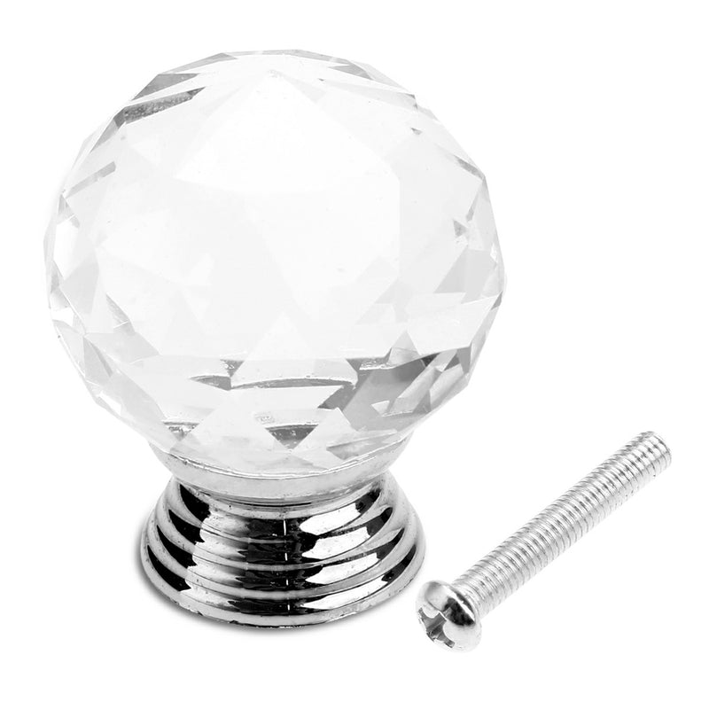 Crystal Cut Glass Circle Ball Drawer Cupboard Pulls Passage Door Knobs