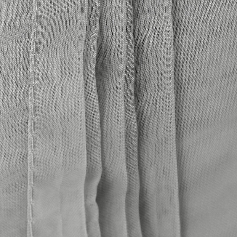 One Pair Sheer Slot Top Plain Voile Net Curtain Panels 140x137cm - Grey