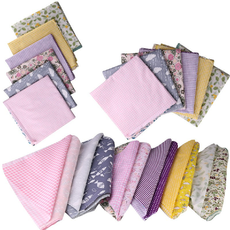 5pcs 50x50cm Cotton Fabric Assorted Pre-Cut Fat Quarters Bundle DIY Decor - Purple