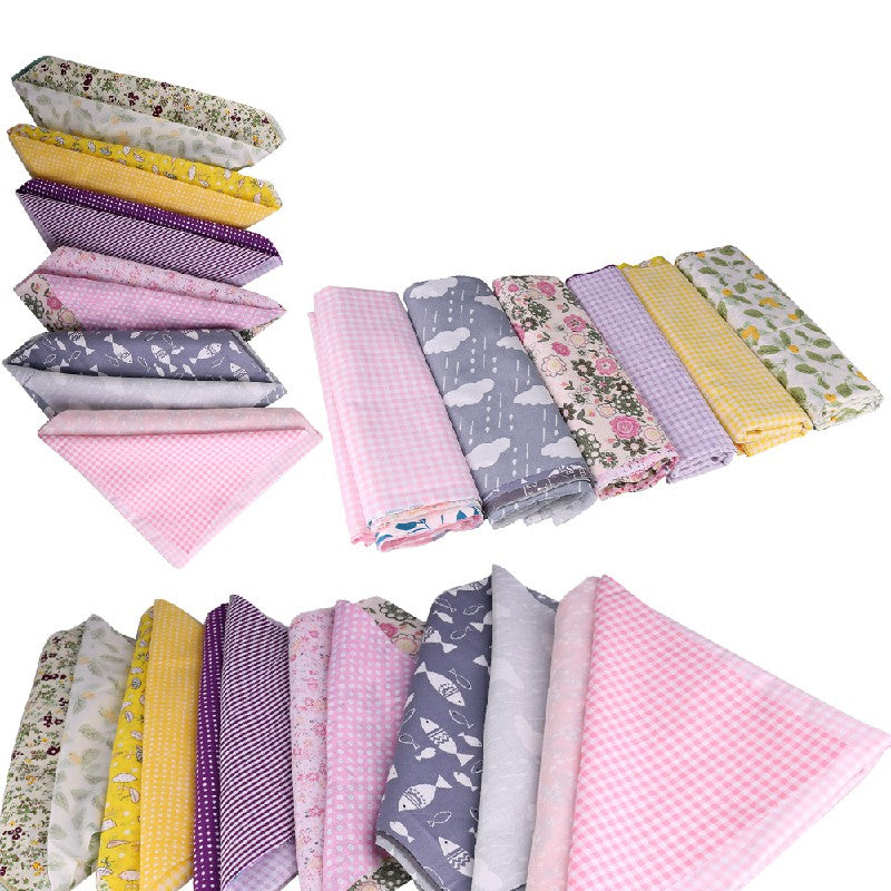 5pcs 50x50cm Cotton Fabric Assorted Pre-Cut Fat Quarters Bundle DIY Decor - Purple