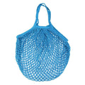 Reusable Mesh Net Turtle Bag Braided Shopping Fruit Storage Handbag Totes - Blue