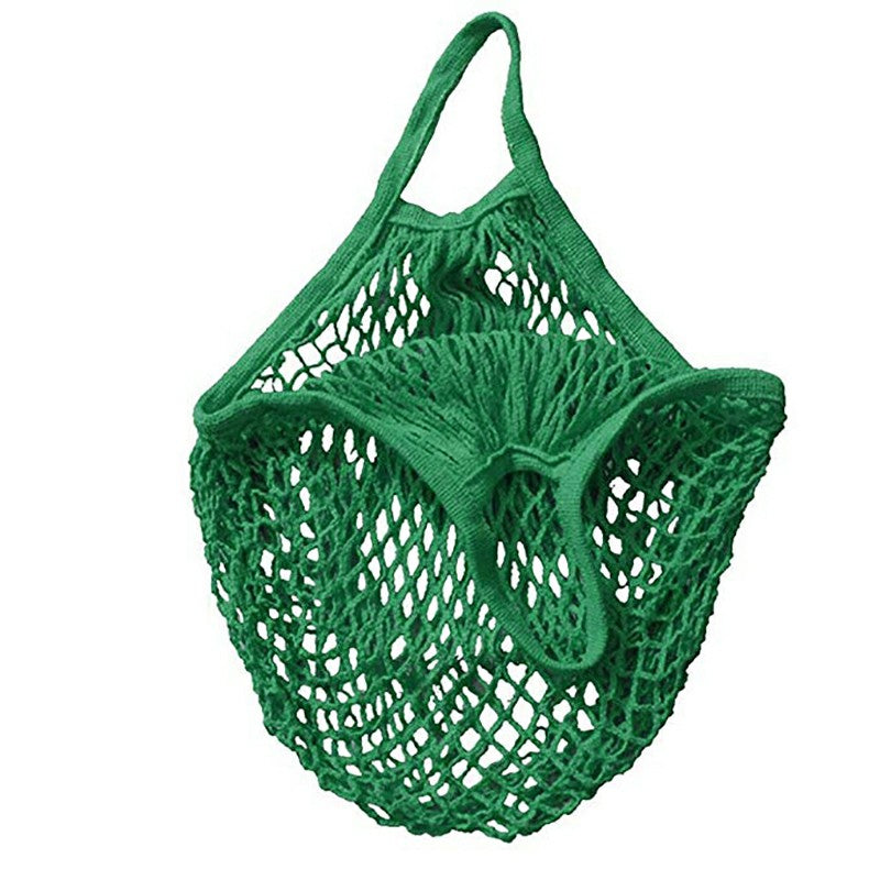 Reusable Mesh Net Turtle Bag Braided Shopping Fruit Storage Handbag Totes - Rose Red