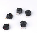 5 pcs ON/OFF Round Rocker Switch LED illuminated Car Dashboard Dash Boat Van 20A 12V - Red Light