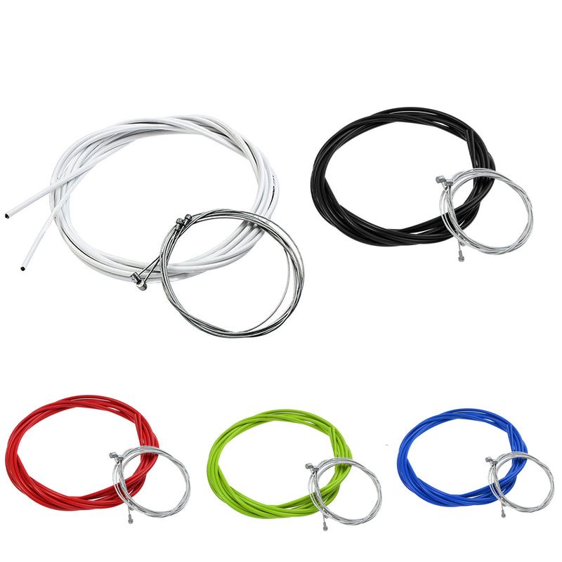 Bike Bicycle Complete Front and Rear Inner Outer Gear Brake Wire Cable Kit - White