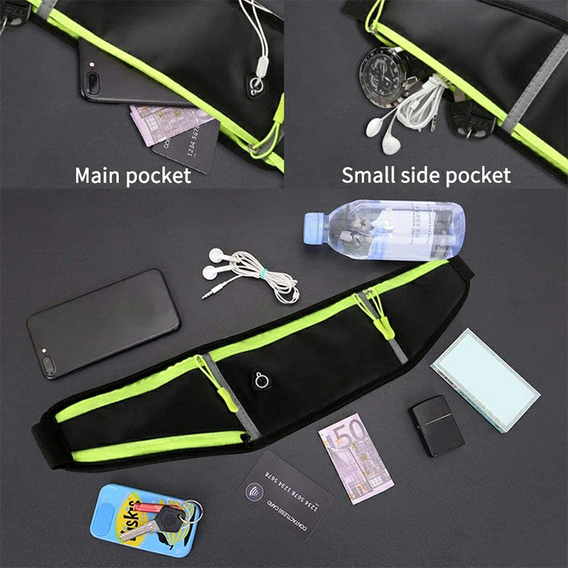 Holder Bag Waterproof Running Pouch Belt Waist Pack Fanny Pack for Bottle - Green