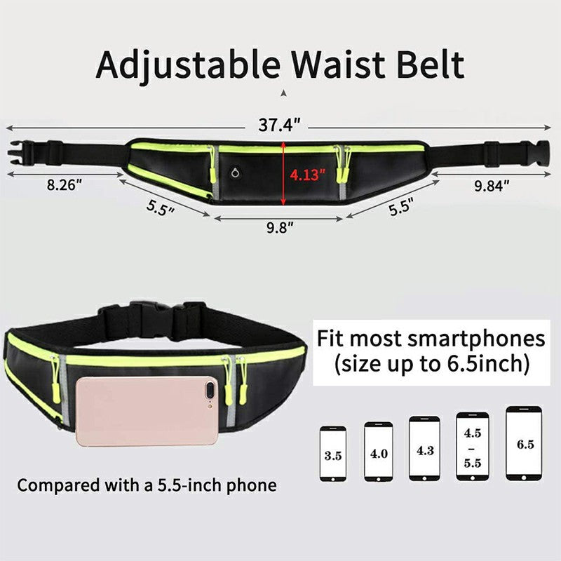 Holder Bag Waterproof Running Pouch Belt Waist Pack Fanny Pack for Bottle - Green