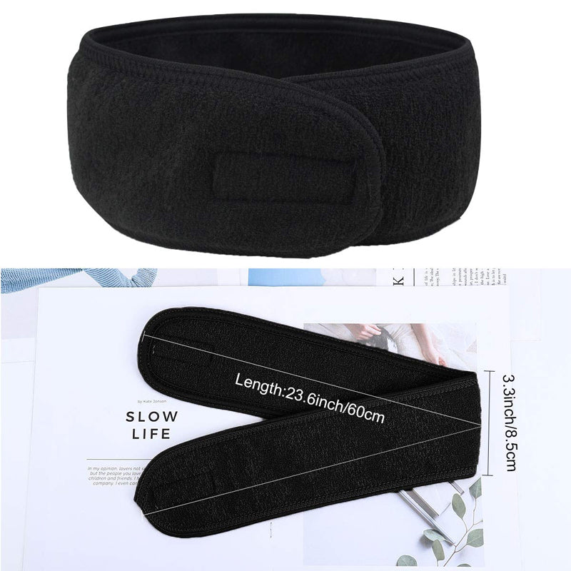 Spa Makeup Yoga Sports Headband Washing Face Hair Hood Sweat-absorbent Turban - Black