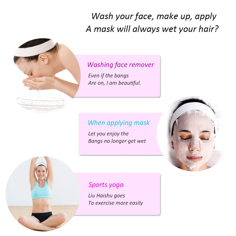 Spa Makeup Yoga Sports Headband Washing Face Hair Hood Sweat-absorbent Turban  - White