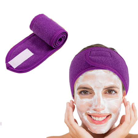 Spa Makeup Yoga Sports Headband Washing Face Hair Hood Sweat-absorbent Turban  - Purple