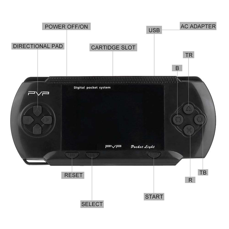 Handheld Portable PXP PVP Classic Games Console Retro Megadrive DS Video Game - Black