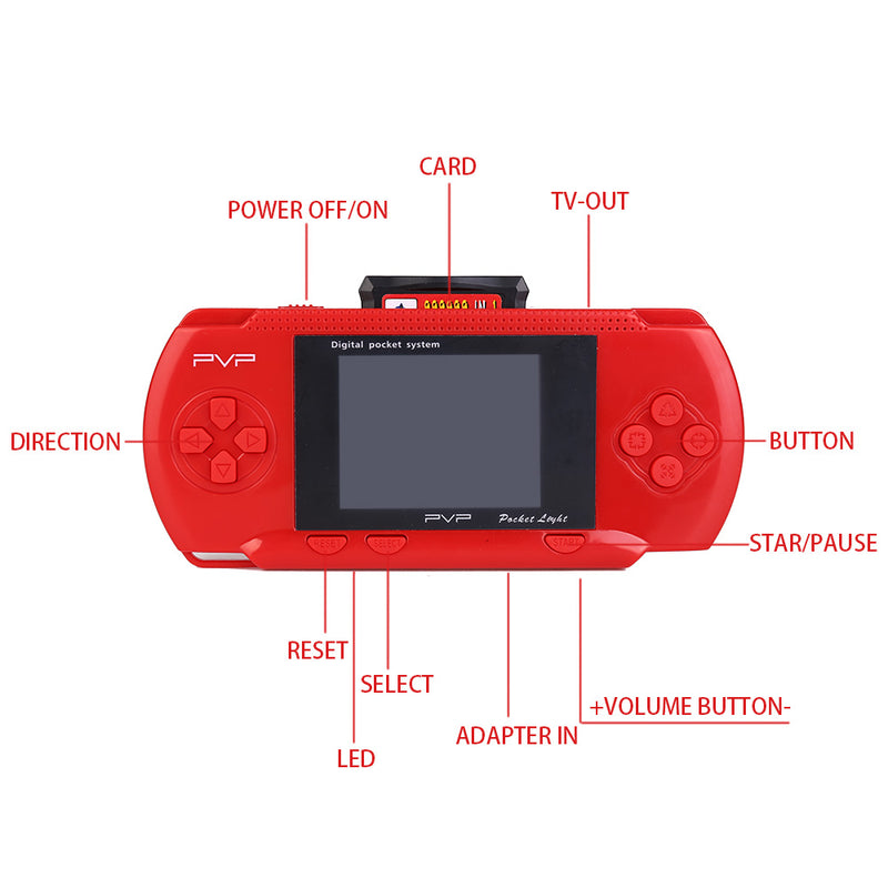 Handheld Portable PXP PVP Classic Games Console Retro Megadrive DS Video Game - Red