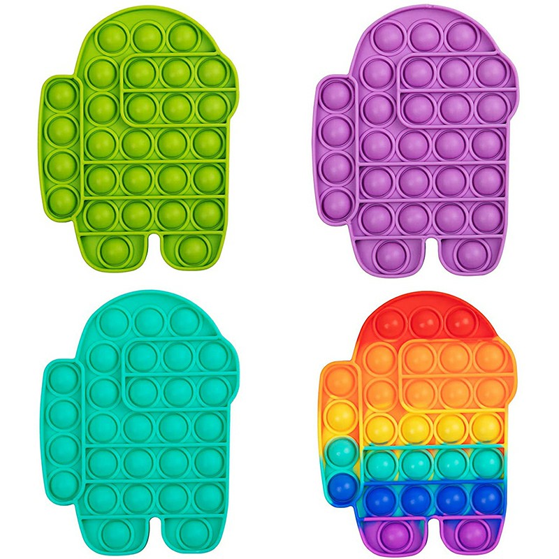 Pop it Fidget Board Among Us Pop it Easy Carry Durable and Fun - Rainbow