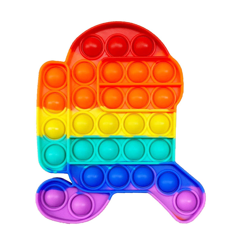 Pop it Fidget Board Among Us Pop it Easy Carry Durable and Fun - Rainbow